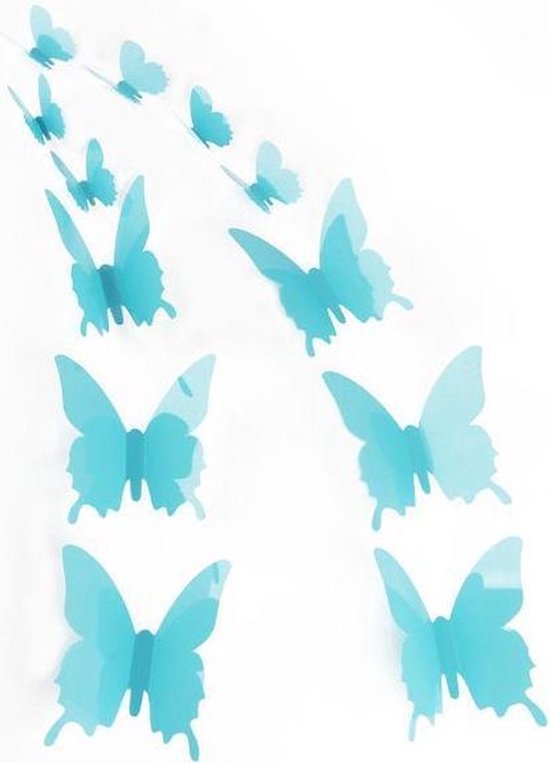 3D Vlinders Muurstickers | Blauw