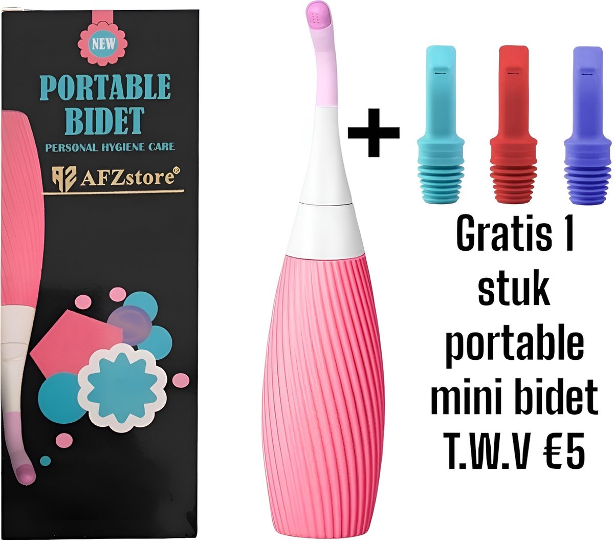 AFZstore Bidet- Peri Bottle Handdouche Bidet Handdouche bidet sproeier mobiele bidet -Draagbare Bidets- 1 Draagbaar Bidet type 2- roos GRATIS mini portable bidet T.W.V € 10 pas wel voor alle fleswater