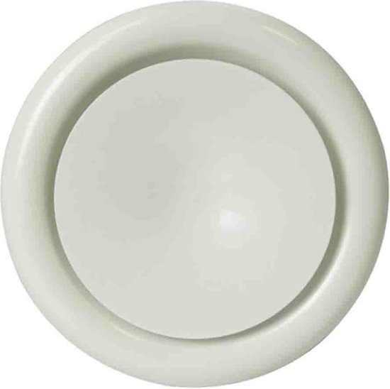 Vanne de ventilation DEC en métal avec douille de montage blanc brillant RAL9010 Ø 200 mm – DVS-P200