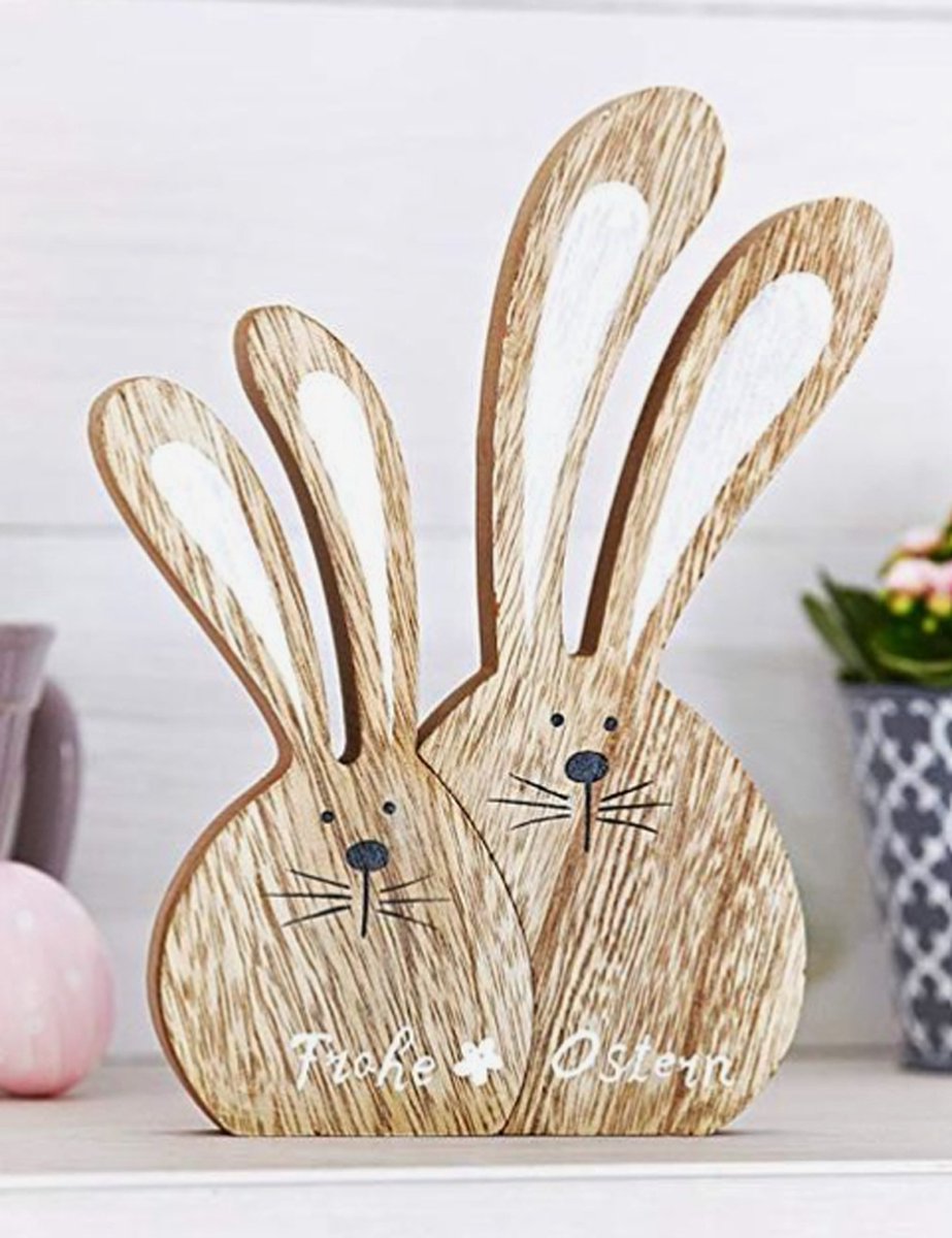 Paasdecoratie gepersonaliseerd in hout | Paascadeau | Hanger Pasen met naam | Pasen | Pasen hanger | Houten aanhangwagen | Paasnest | paasmandje/konijntje in eiren