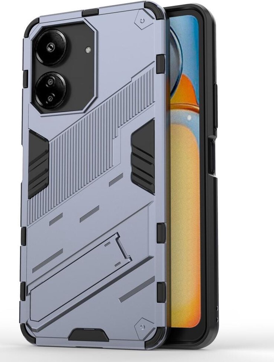 Xiaomi Redmi 13C / Poco C65 Hoesje Shockproof Kickstand Blauw