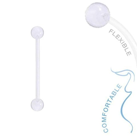 Fako Bijoux® - Piercing nombril de grossesse - Bioplast Classic - 34mm - Transparent