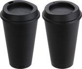 Tasse à café Carton 70,3mm 180ml 7oz Vendingcup Zwart 100 pièces + couvercles - Gobelets en papier jetables - Gobelets à boisson - Respectueux de l'environnement