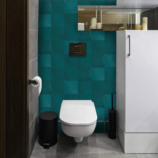 Plaktegels - Zelfklevende Tegels - 15x15 cm - Ulticool - Decoratie Sticker Tegels - Zeegroen Groen - 15 stuks - Toilet WC Gang Muurstickers - Plakfolie Tegelstickers - Sticktiles - Badkamer - Keuken