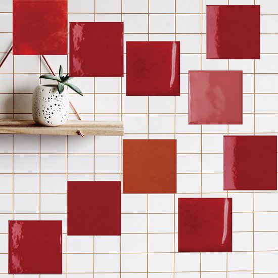 FoLIESEN - Tegelstickers 15x15 cm | Zelfklevende tegelfolie voor badkamer, keuken en toilet I Krasbestendig en verwijderbaar | 20 sticker tiles, diepzeeblauw glans