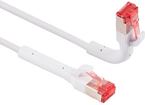 FTP CAT6A 10 Flexline Gigabit Netwerkkabel - CU - Buigbare connector - 0,5 meter - Wit