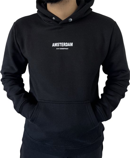 Amsterdam hoodie - Zwart - XS