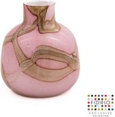 Design Vaas Turin - Fidrio PINK FLAME - glas, mondgeblazen bloemenvaas - hoogte 20 cm