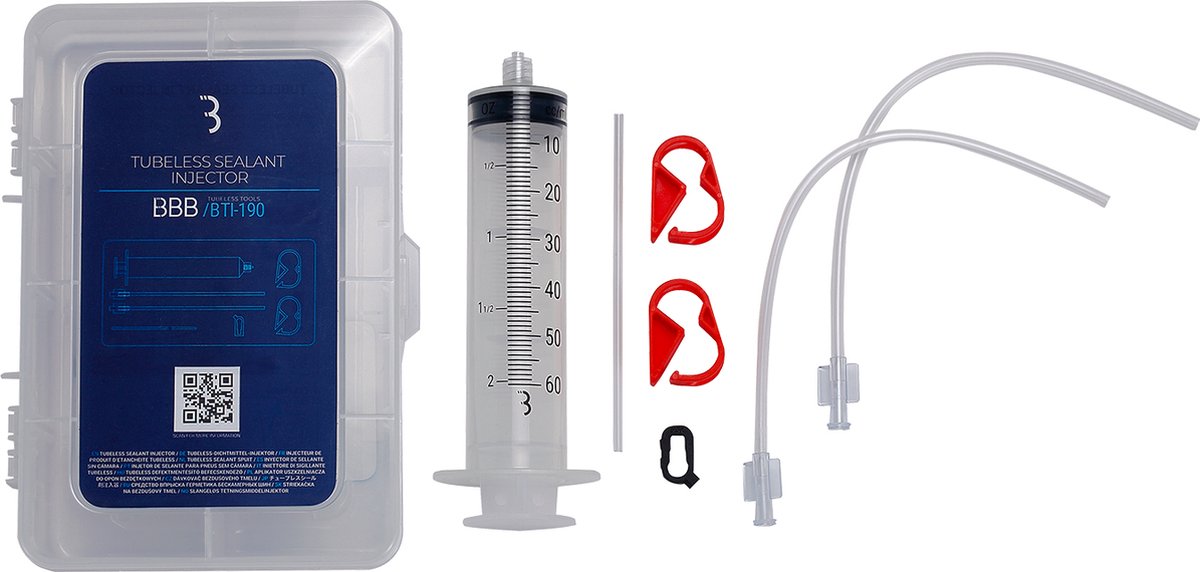 BBB Cycling Sealant Injector Tubeless Injector Set voor Tubeless Banden - BTI-190