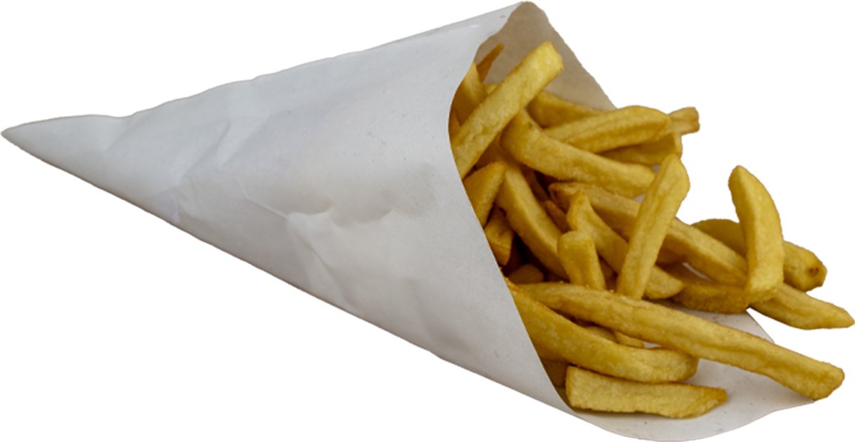 Goedkoopste Patatzak - 50 gram - 15x15x21cm - wit - 1.000 st/ds