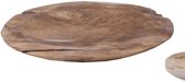 Decoratieve schaal teak - Decoratief dienblad - Fruitschaal - Kaarsen plateau - diameter 40cm - Hoogte 4 cm