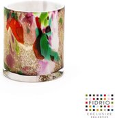 Design Vaas Cilinder - Fidrio MIXED COLOURS - glas, mondgeblazen bloemenvaas - diameter 10,5 cm hoogte 11,5 cm