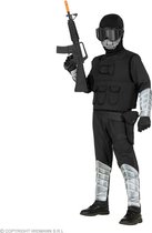 Widmann - Politie & Detective Kostuum - Special Forces Special Task - Jongen - Zwart, Zilver - Maat 164 - Carnavalskleding - Verkleedkleding