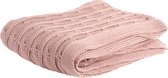 Present Time Deken Cable Knitted - Roze - 170x130cm - Modern