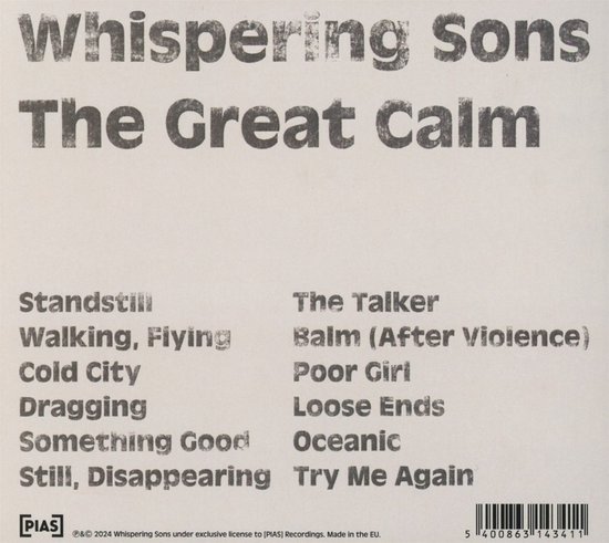 Whispering Sons - The Great Calm (CD) - Whispering Sons
