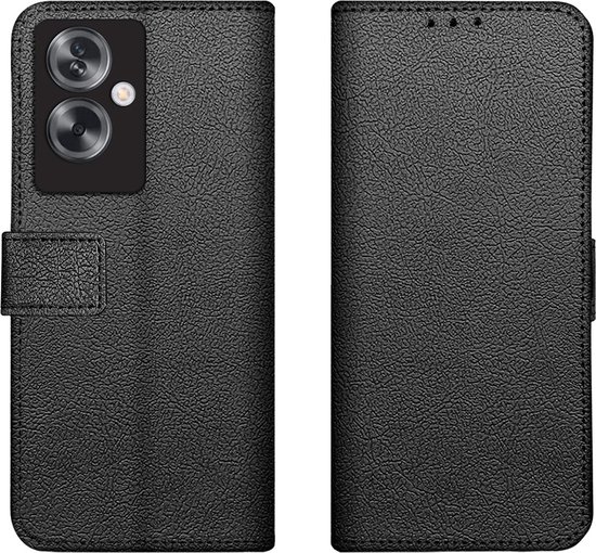Just in Case hoesje geschikt voor Oppo A79 Hoesje met Pasjeshouder - Bookcase Classic - Zwart