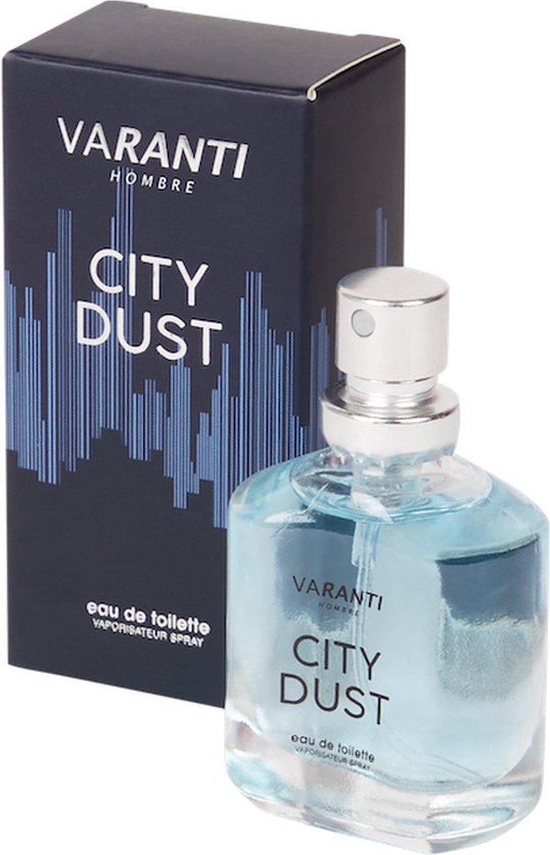 Goedkoopste Varanti Hombre City Dust herenparfum EDT 15 ml handige Handtasmaat.
