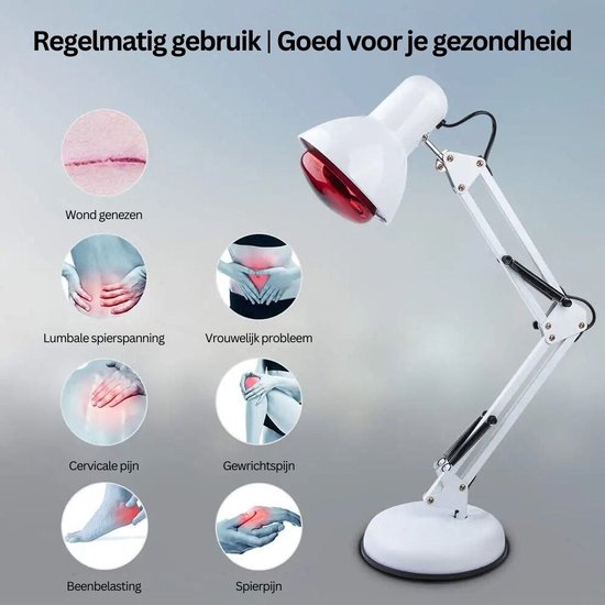 Infrarood Warmtelamp 275W Dubbele Kop - Dubbele Warmtebron - Traploos