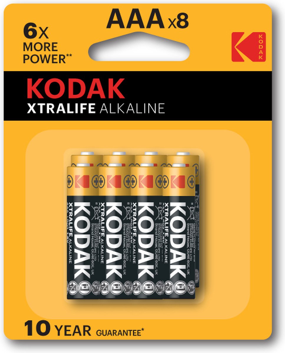 KODAK XTRALIFE ALK Alkaline AAA 8 Pack