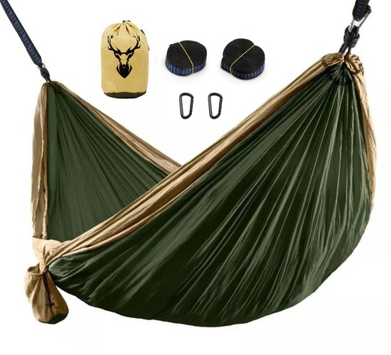 Hangmat Lichtgewicht 270 x 140 | Outdoor Premium 210T Nylon | Inclusief Opberghoes | Survival Hammock | Outdoor Camping | Kamperen | Hiking hangmat