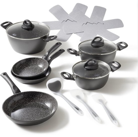 STONELINE® CERAMIC Pannenset Met Keramische Coating 14delig bol