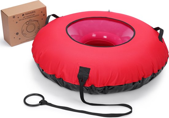 Tube à Neige Gonflable Pour 2 Personnes QPAU - 183x103 Cm, 227 Kg Max, Dossier Et Corde De Remorquage Inclus