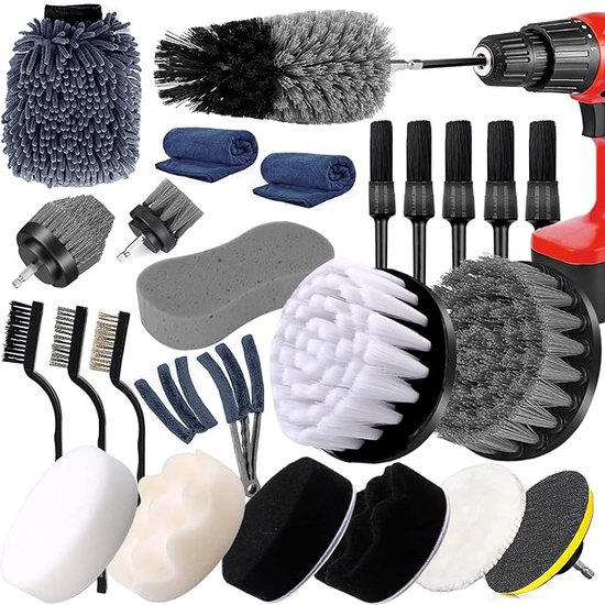 Autoreinigingsset, 14-delige complete set voor de auto, auto-interieur