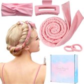 DIY Heatless Curls-band hitteloze krulband - hoofdband voor 's snachts krullen zonder hitte voor alle haartypes - eenvoudig te bedienen en comfortabel - beauty-slaapkruller voor dames