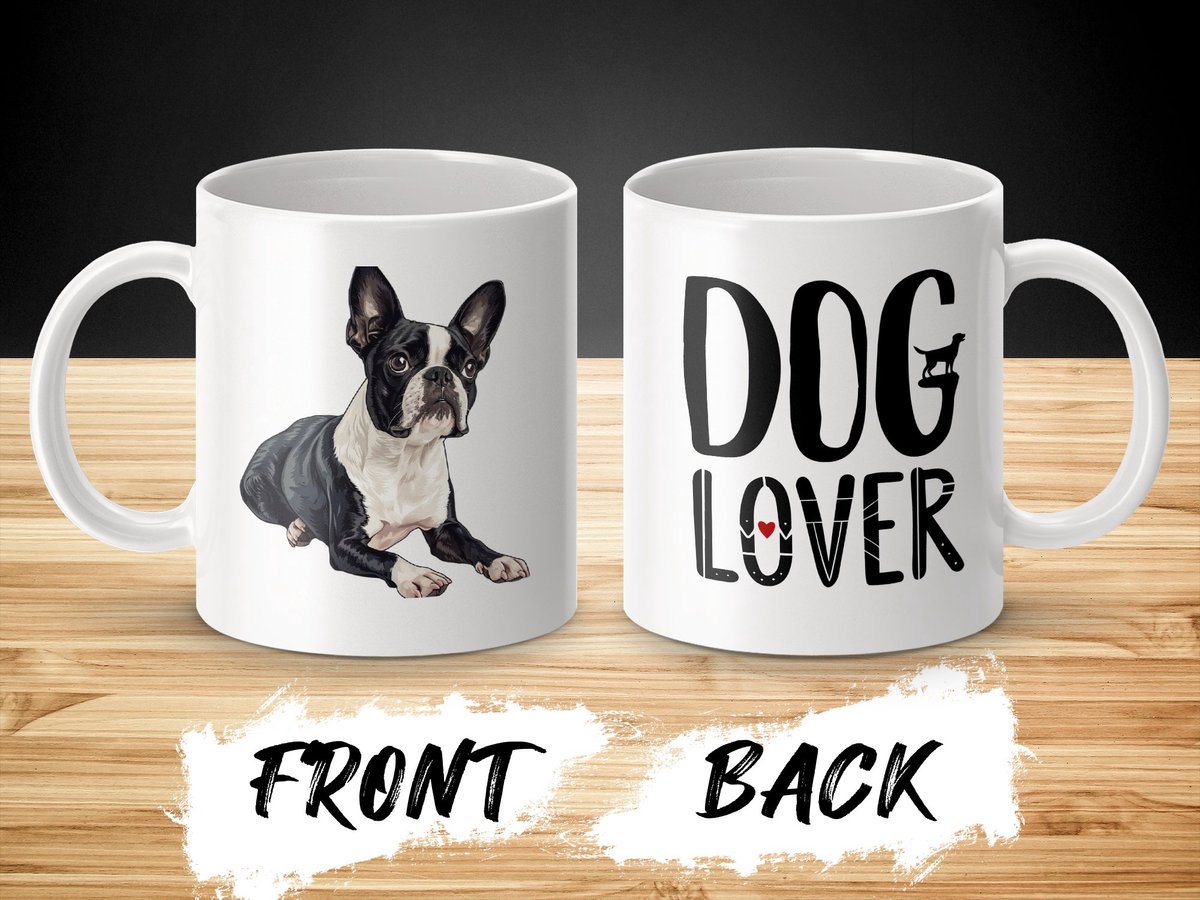 Mok Boston Terrier dog - hond/ Dog lover