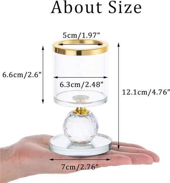 VINCIGANT Gold Crystal Candle Holders, Pack Of 2 | Elegant Centerpiece For Weddings, Dining & Home Decor - View #2