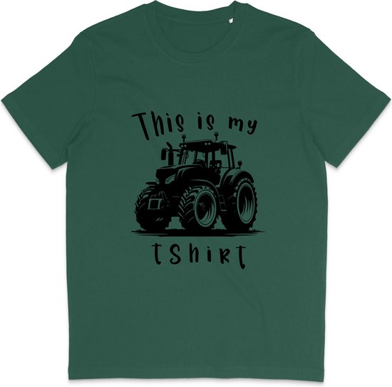 Grappig T Shirt Heren en Dames - This Is My Tractor T Shirt - Groen - M