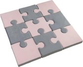 Speelmat 120 x 120 x 8 cm | Grijs en roze kleuren