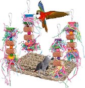 Papegaaienspeelgoed, grote vogel, papegaai, houten bel, hangspeelgoed voor Conures, valkparkieten, liefdesvogels, kleine parkieten, vinken (rood)
