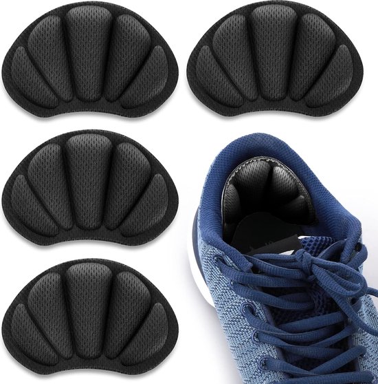 2 paires de coussinets de chaussures pour chaussures, coussinets adhésifs surdimensionnés pour femmes et hommes, inserts de chaussures épais, semelles intérieures anti-ampoules, protège-talons (noir)