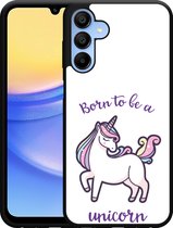 Cazy Hardcase Hoesje geschikt voor Samsung Galaxy A15 / A15 5G Born to be a Unicorn