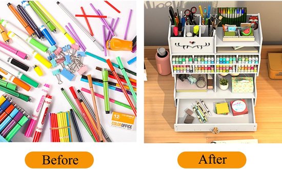 Art Supply Storage Box, Art Storage Organizer,Multipurpose Houten Tool Box Art Craft Organizer - Draagbare kunstaccessoires Opslagorganisator Kleuropslag Organizer voor schildersets Gereedschap