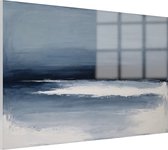 Tableau blanc bleu minimalisme - Peintures sur verre de paysage - Peinture sur verre art abstrait - Décoration murale chambre d'enfant - Peinture sur plexiglas - Décoration de la maison - 120 x 80 cm 5mm