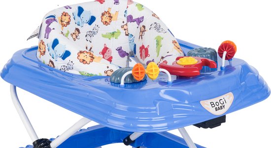 Bogi baby walker - Luxe loopstoel - Verstelbaar in 3 standen - Zitje extra hoog extra veilig - Met 3 speelfuncties - 10 wielen - Blauw van Bogi — afbeelding 2