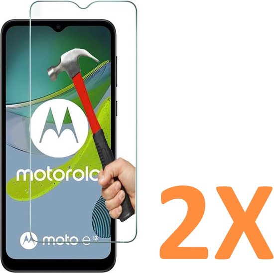 Screenprotector Glas - Tempered Glass Screen Protector Geschikt voor: Motorola MOTO E13 - 2x