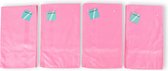 Discountershop Set van 4 Glazendoeken Polierdoeken - Roze - 67cm x 41cm - 80% Polyester, 20% Polyamide Poleerdoek