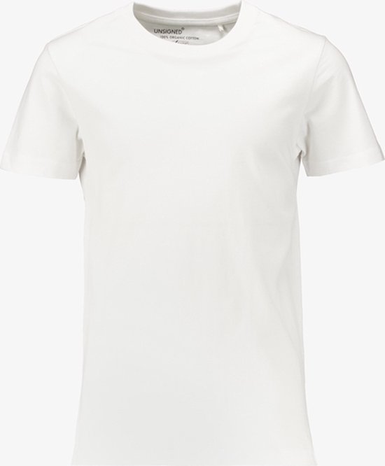 Unsigned basic jongens T-shirt wit - Maat 170