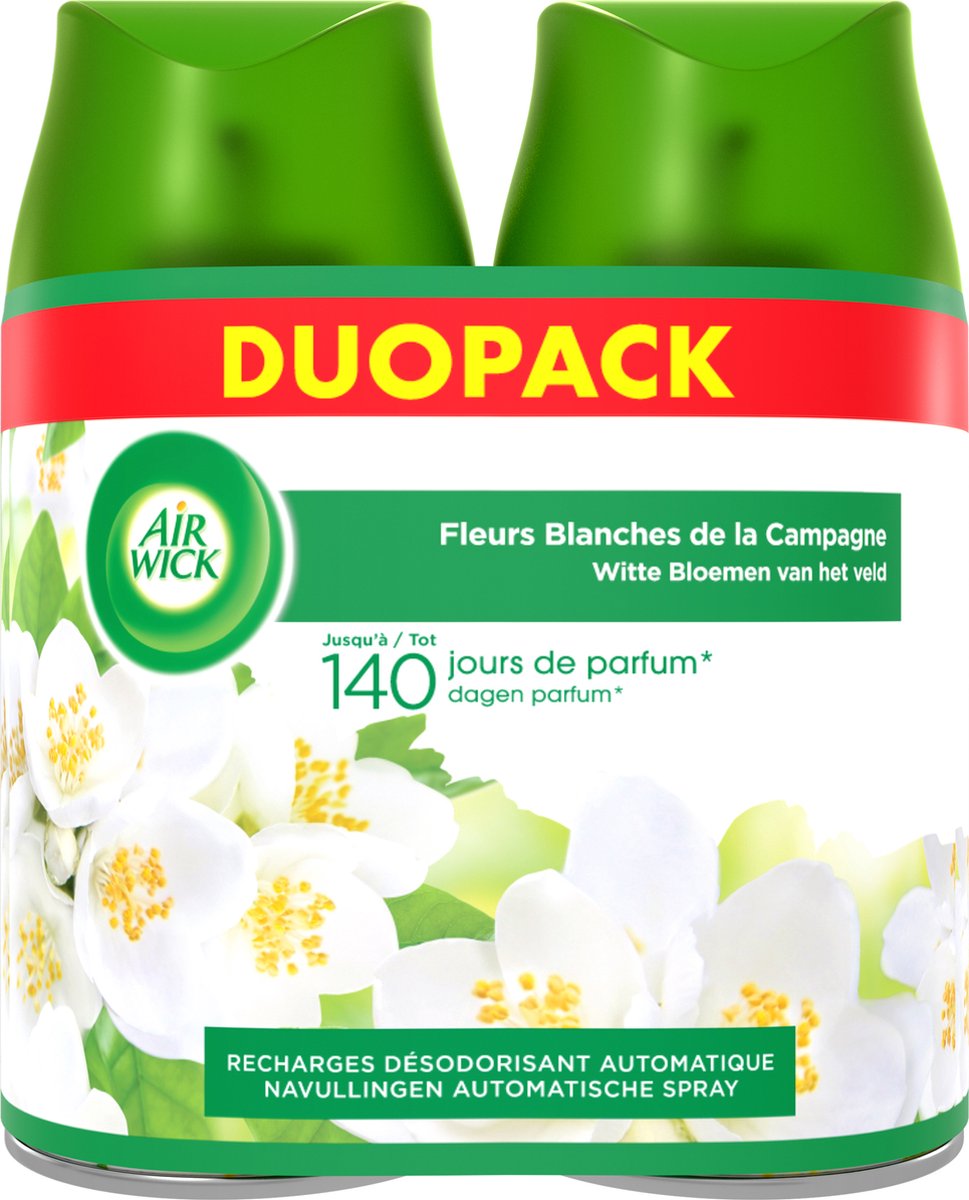 Goedkoopste Air Wick Freshmatic Automatische Spray Luchtverfrisser - Pure Fresh - Jasmijn en Witte Bloemen - Navulling Bundel - 2x250ml