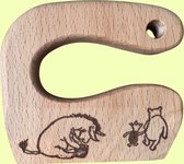 Houten Montessori kindermes - Montessori keukengereedschap - Veilig voor peuters en kleuters - Houten kindermes - Winnie the Pooh variant