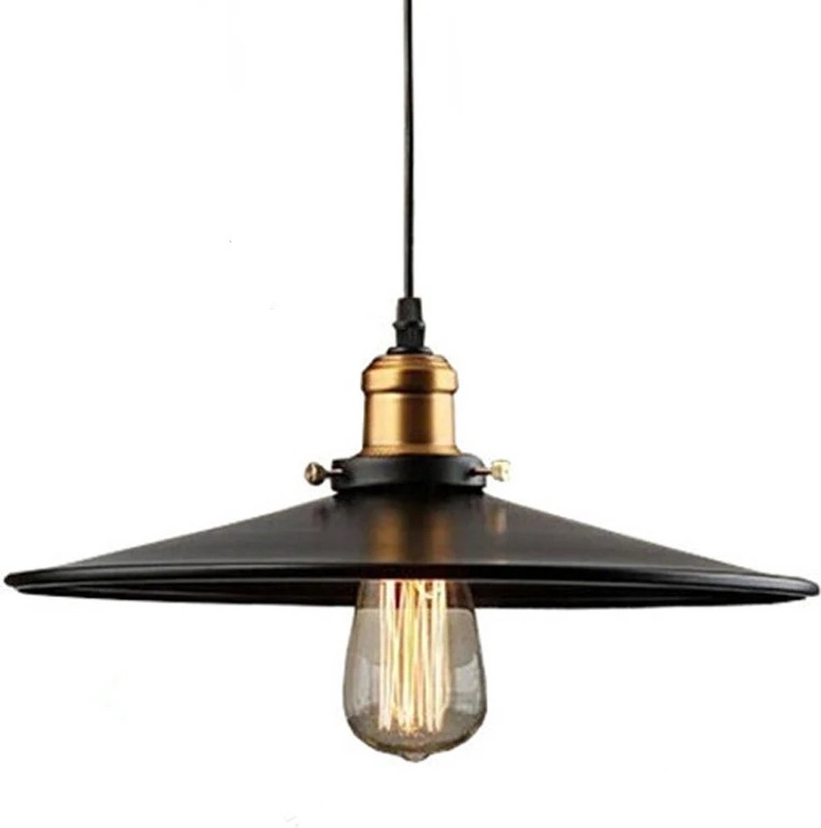 Retro tafellamp - Hanglamp - 36 cm - industrieel - hanglamp industrieel zwart metaal
