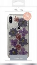 Puro, Halfhard hoesje met bloemen voor iPhone X/XS, Transparant