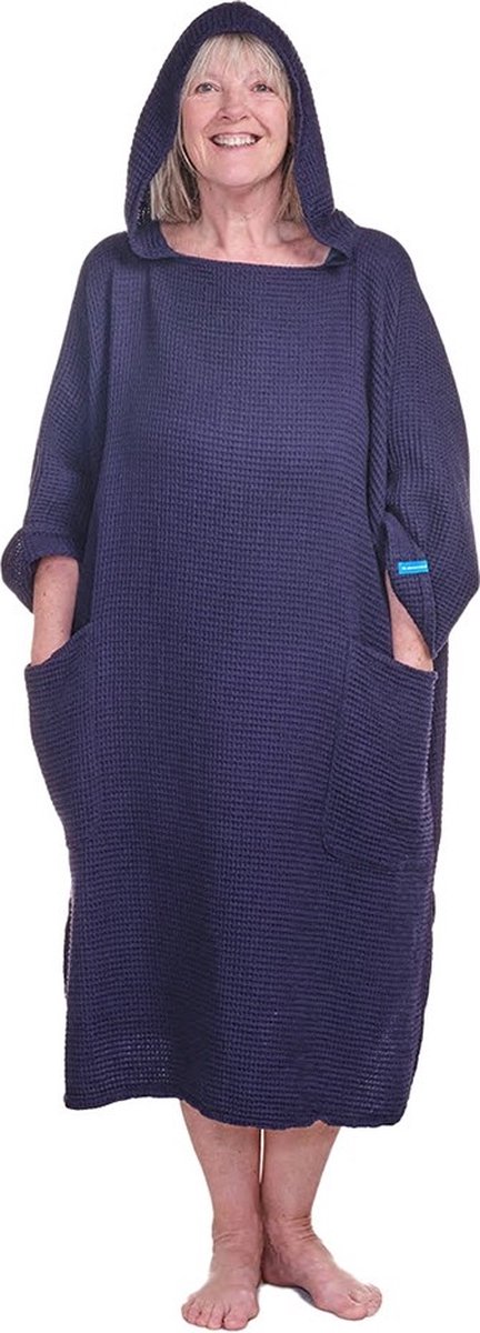 Zeemeermantel - poncho - navy blue - Unisex - met kleine handdoek