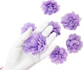 BamBella® - Grote Bloem applicatie - 22 stuks paars lila roos naaien knutselen scrapbook