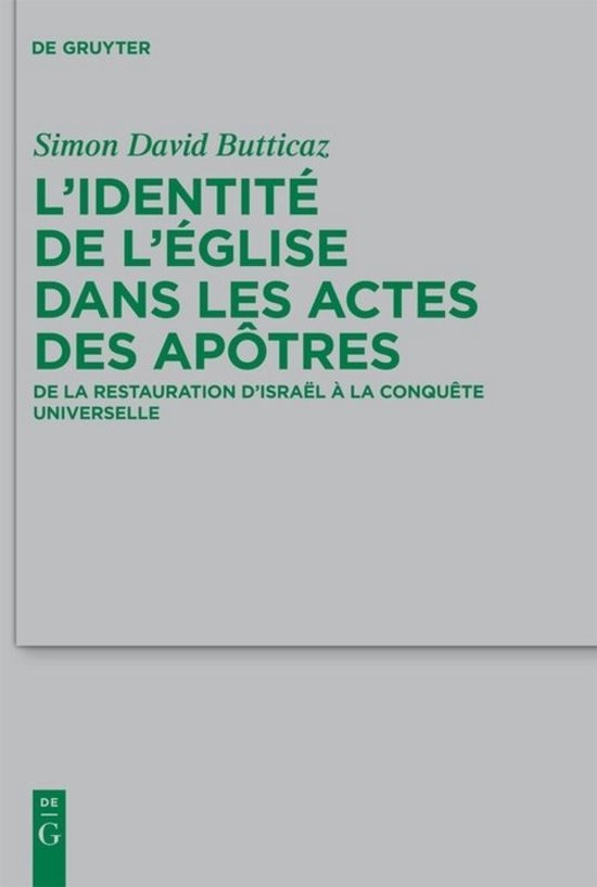 Couverture de livre : L'IDENTITÉ DE L'ÉGLISE DANS LES ACTES DES APÔTRES