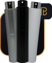 PerfumeBuddy® - Bestsellers Set - Parfum Verstuiver - 10ML - Navulbaar - Reisflesje - Mini Parfum Flesje - Zilver, Zwart & Wit
