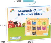 Magnetic Maze Boerderij- Magnetische kleur en nummer doolhof voor peuters van 1 2 3 4, houten sorteren Montessori tellen bijpassende spellen, fijne motoriek educatieve geschenken voor jongens meisjes kleuters